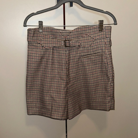 Chloe High Rise Houndstooth Wool Blend Tweed Shorts size 36 - Picture 2 of 6